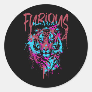 Pegatina Redonda Furioso guerrero anemia de células de ligamento de