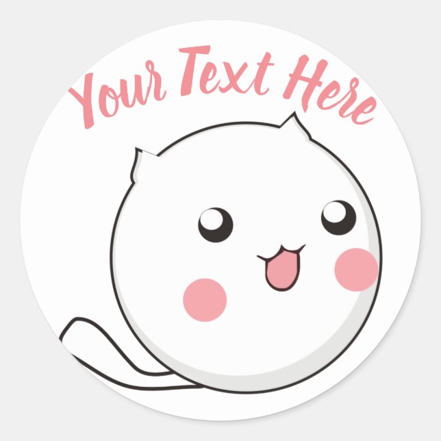 Pegatina Redonda Furry Ball of Kitten Love (Anverso)