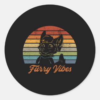 Pegatina Redonda Furry Fandom Furry S Owo Fursuit