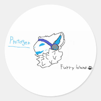 Pegatina Redonda furry protogen sticker
