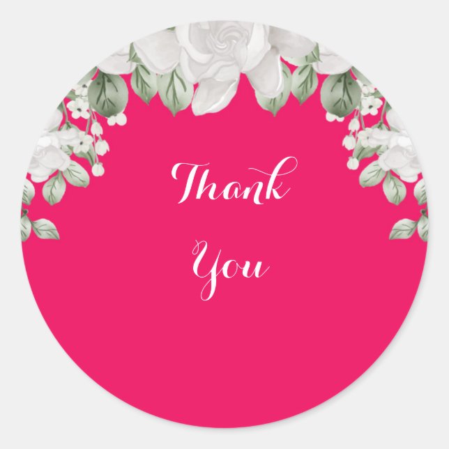 Pegatina Redonda fushia rosa (Anverso)