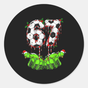 Pegatina Redonda Fútbol 67 Seis Siete Divertido Gen Alfa Meme Goteo