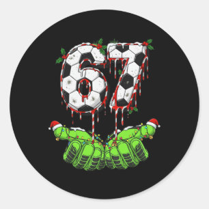 Pegatina Redonda Fútbol 67 Seis Siete Divertido Gen Alpha Meme Gote