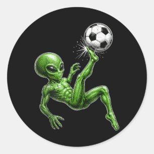 Pegatina Redonda Fútbol alienígena