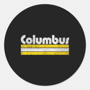 Pegatina Redonda Fútbol Antiguo Ciudad de Columbus
