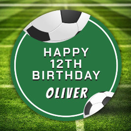 Pegatina Redonda Fútbol Ball Niños Deportivos Cumpleaños