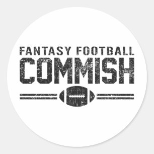 Pegatina Redonda Fútbol Commish de la fantasía