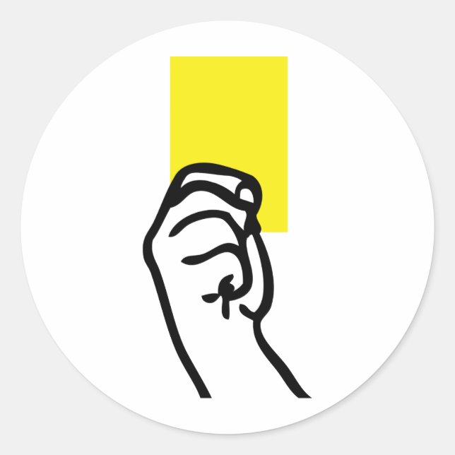 Pegatina Redonda Fútbol con tarjeta amarilla (Anverso)