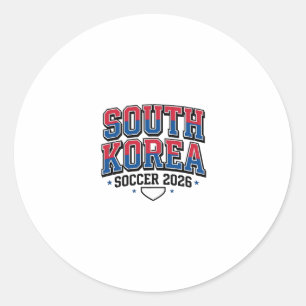 Pegatina Redonda Fútbol Corea del Sur 2026 Fútbol Negrita País Tipo