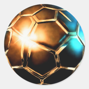 Pegatina Redonda Fútbol de 3D