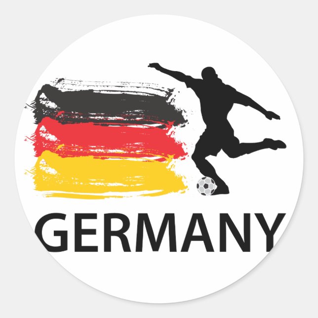 Pegatina Redonda Fútbol de Alemania (Anverso)