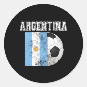 Pegatina Redonda Futbol de Bandera de Argentina