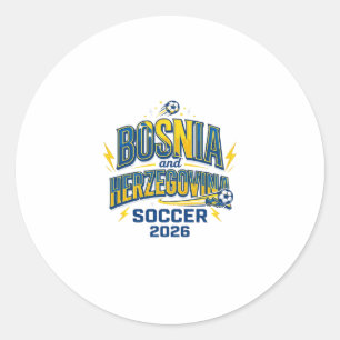 Pegatina Redonda Fútbol de Bosnia y Herzegovina 2026 Fútbol Negrita
