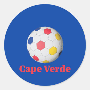 Pegatina Redonda fútbol de cabo verde