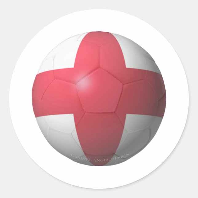 Pegatina Redonda Fútbol de Inglaterra (Anverso)