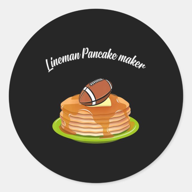 Pegatina Redonda Fútbol de Lineman Pancake (Anverso)
