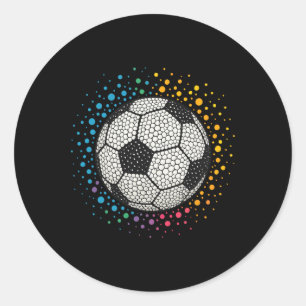 Pegatina Redonda Fútbol de lunares divertido día de lunares para ni