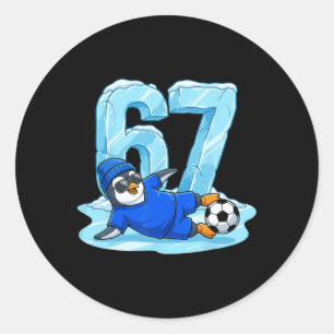 Pegatina Redonda Fútbol de Pingüino 67 Resbaladilla de Hielo Deport