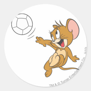 Pegatina Redonda Fútbol de Tom y Jerry (fútbol) 1