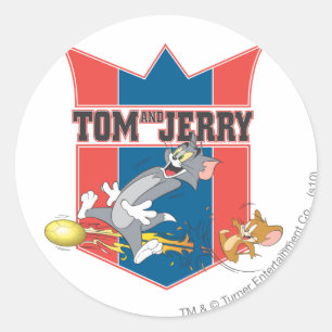 Pegatina Redonda Fútbol de Tom y Jerry (fútbol) 7