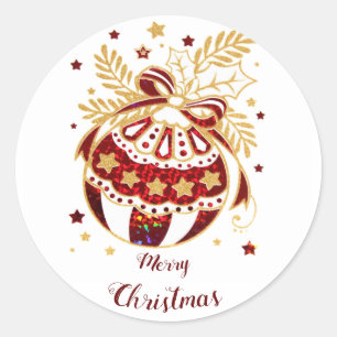 Pegatina Redonda Fútbol decorativo navideño