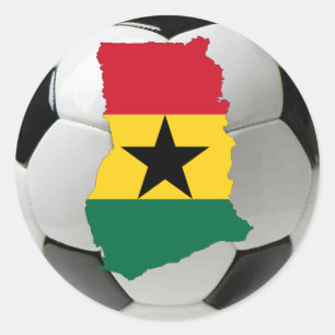 Pegatina Redonda Fútbol del fútbol de Ghana