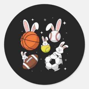 Pegatina Redonda Fútbol Deportes Pascua Bysketbyll Bysebyll Footbyl