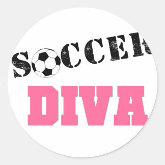 Pegatina Redonda Fútbol Diva