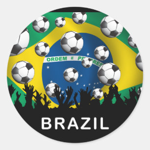 Pegatina Redonda Fútbol en Brasil