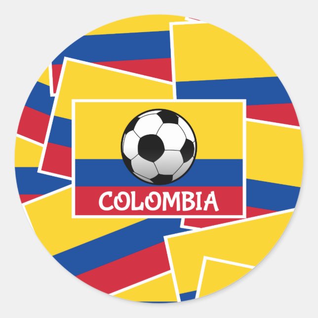 Pegatina Redonda Fútbol en Colombia (Anverso)