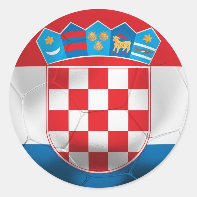 Pegatina Redonda Fútbol en Croacia (Anverso)