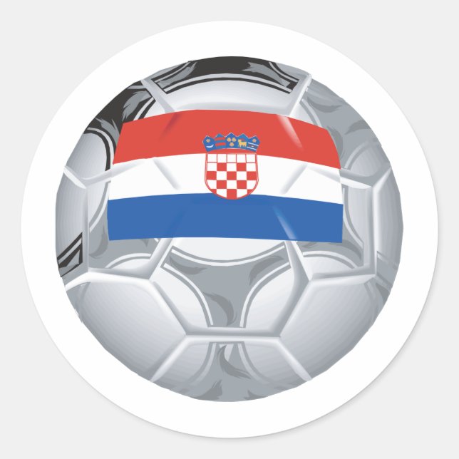 Pegatina Redonda Fútbol en Croacia (Anverso)