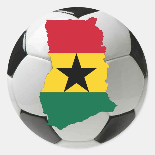 Pegatina Redonda Fútbol en Ghana (Anverso)