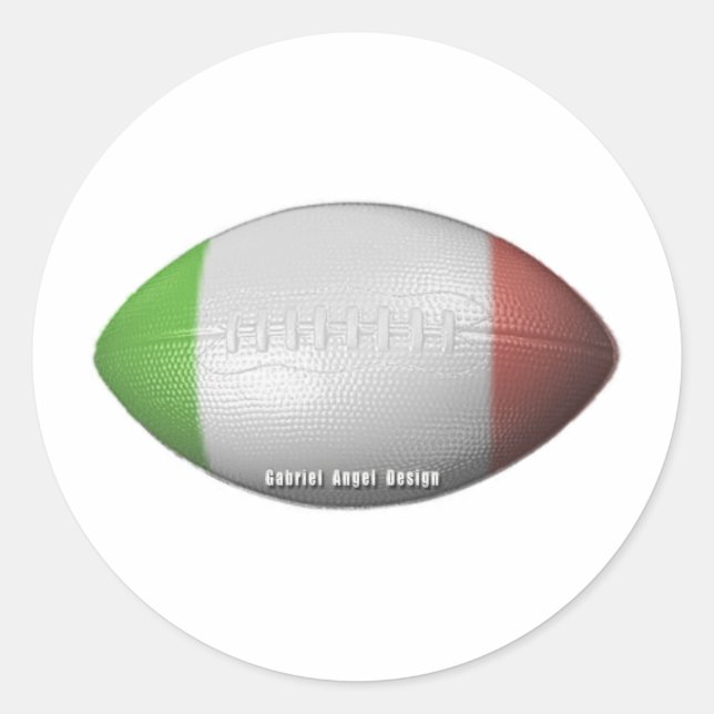 Pegatina Redonda Fútbol en Italia (Anverso)