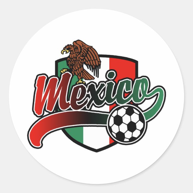 Pegatina Redonda Fútbol en México (Anverso)