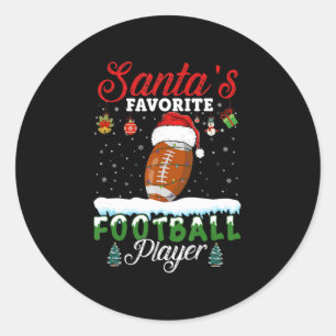 Pegatina Redonda Fútbol favorito de los Navidades de Santa Elena