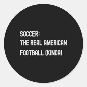 Pegatina Redonda Fútbol Footbyll Divertido Fan Americano Juega Jueg