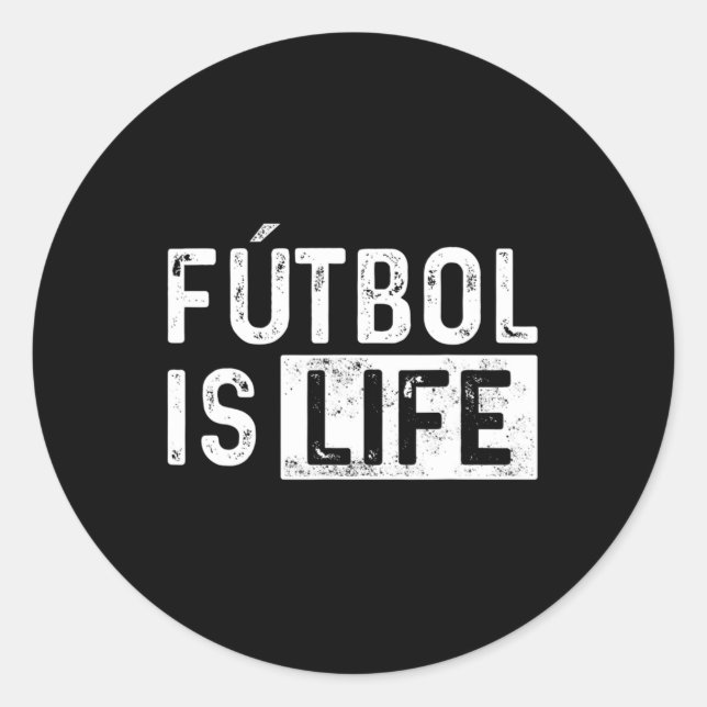 Pegatina Redonda Futbol Is Life Football Lover Soccer Fun  (Anverso)