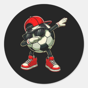 Pegatina Redonda Fútbol Ll Dabbing Jugador Divertido Fútbol