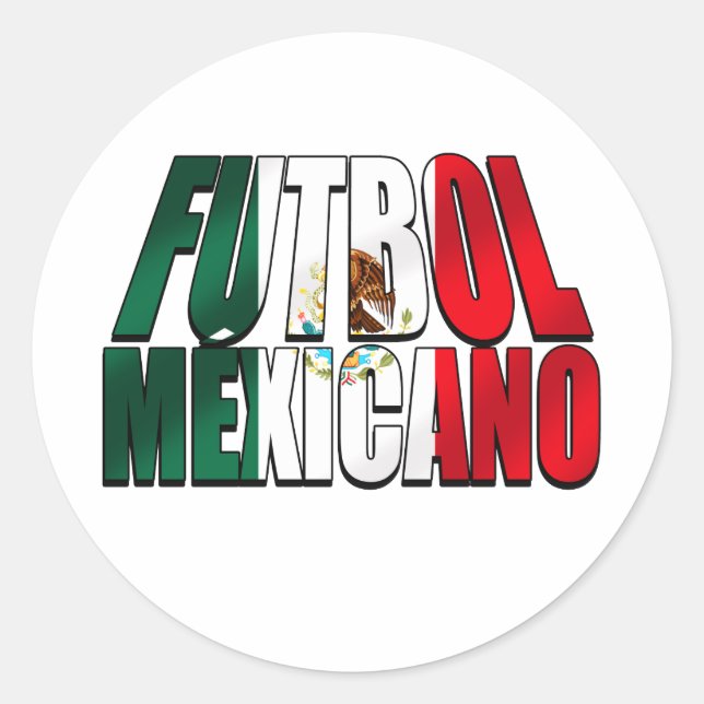 Pegatina Redonda Futbol Mexicano - Logotipo de la bandera de México (Anverso)
