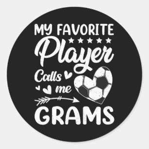 Pegatina Redonda Fútbol Mi jugador favorito me llama Gramos _1 