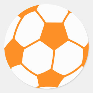 Pegatina Redonda Fútbol naranja y blanco