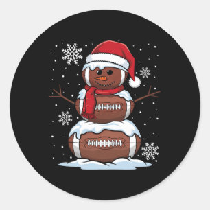 Pegatina Redonda Fútbol navideño Feliz Festividad de Snowman Deport