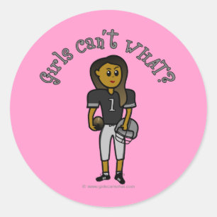 Pegatina Redonda Fútbol negro oscuro