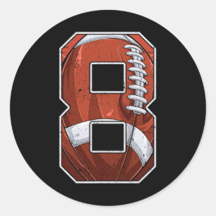 Pegatina Redonda Fútbol Octavo Niño de 8 Años