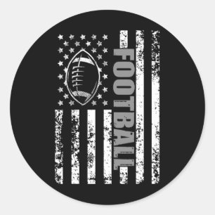 Pegatina Redonda Fútbol Patriótico de Bandera Americana
