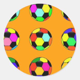 Pegatina Redonda fútbol - patrón de pelotas de fútbol
