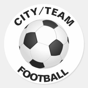 Pegatina Redonda Fútbol personalizable con texto editable