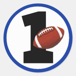 Pegatina Redonda Fútbol Primer cumpleaños bebé Fiesta de deportes