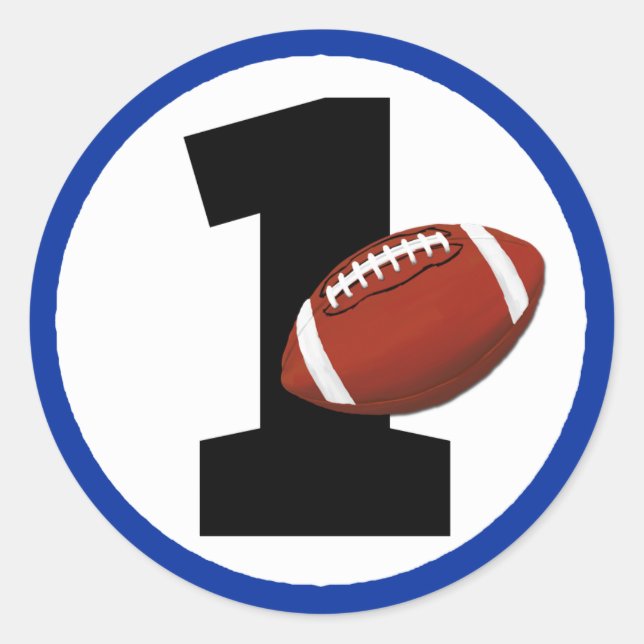 Pegatina Redonda Fútbol Primer cumpleaños bebé Fiesta de deportes (Anverso)